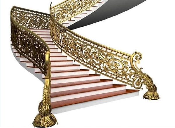 Mẫu cầu thang uốn lượn nhôm đúc đẹp