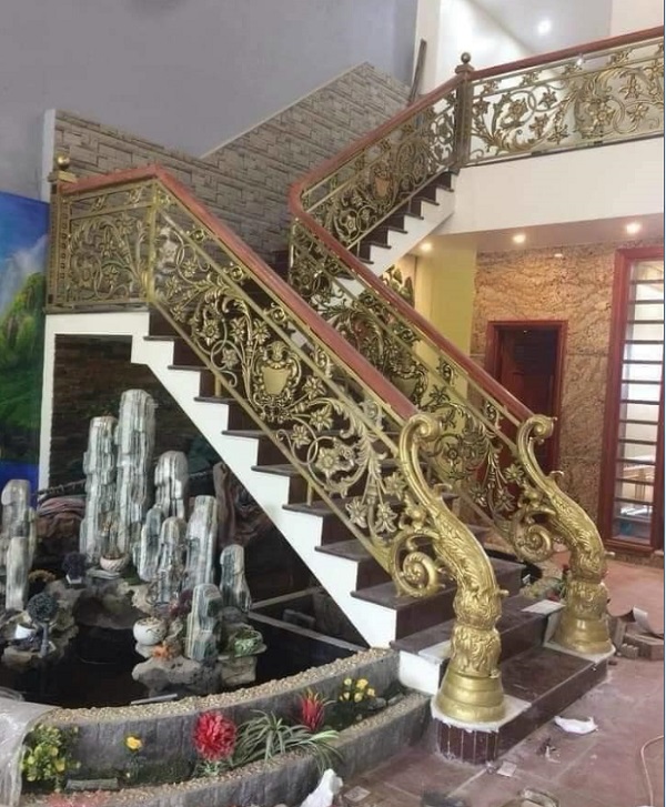 Mẫu lan can cầu thang nhôm đúc đẹp
