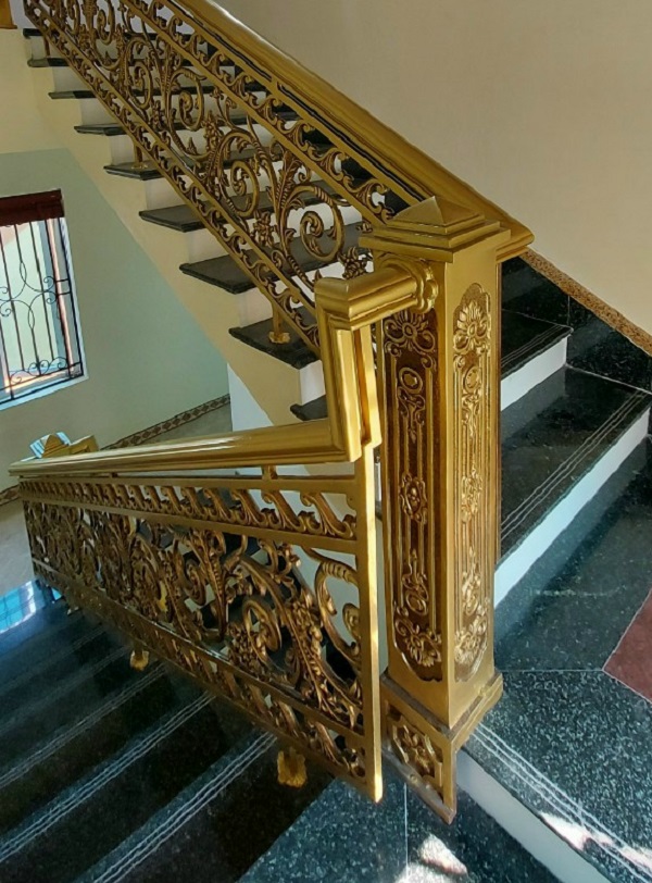 Mẫu lan can cầu thang nhôm đúc